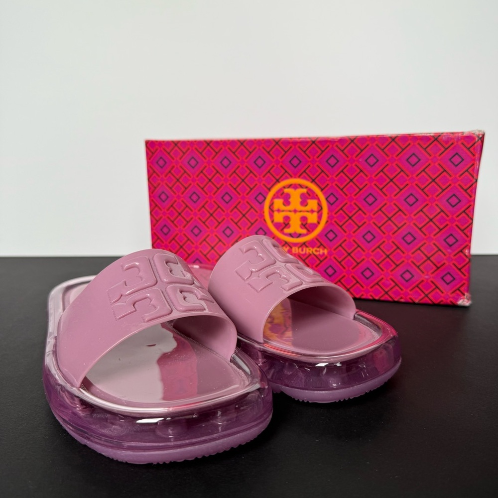 New Tory Burch Bubble Jelly Pink-Purple Slide Sandals - Size 6